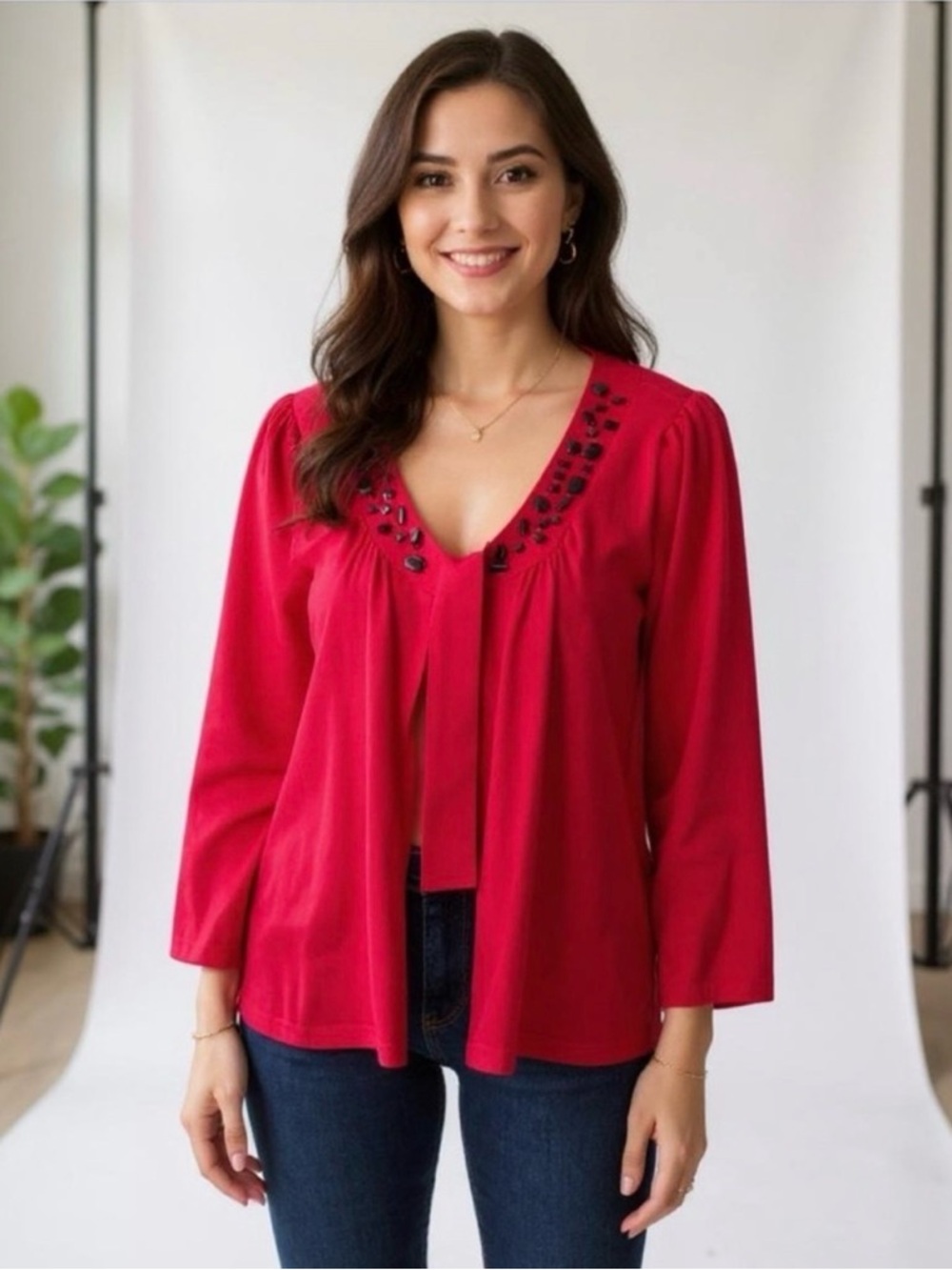 LANE BRYANT Embellished Cardigan